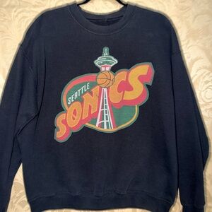 Seattle Sonics Navy Crewneck Sweater